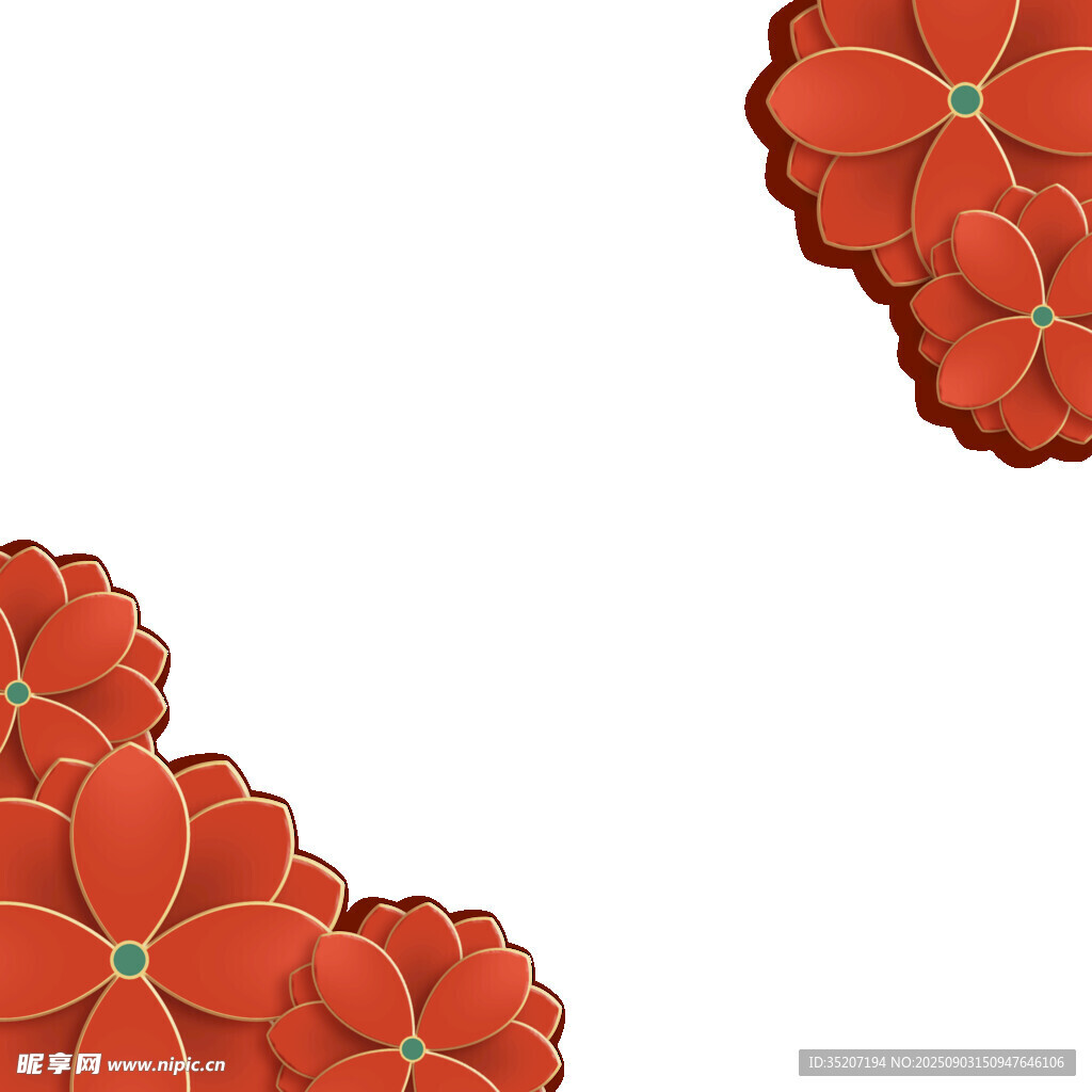 红色花朵装饰图案