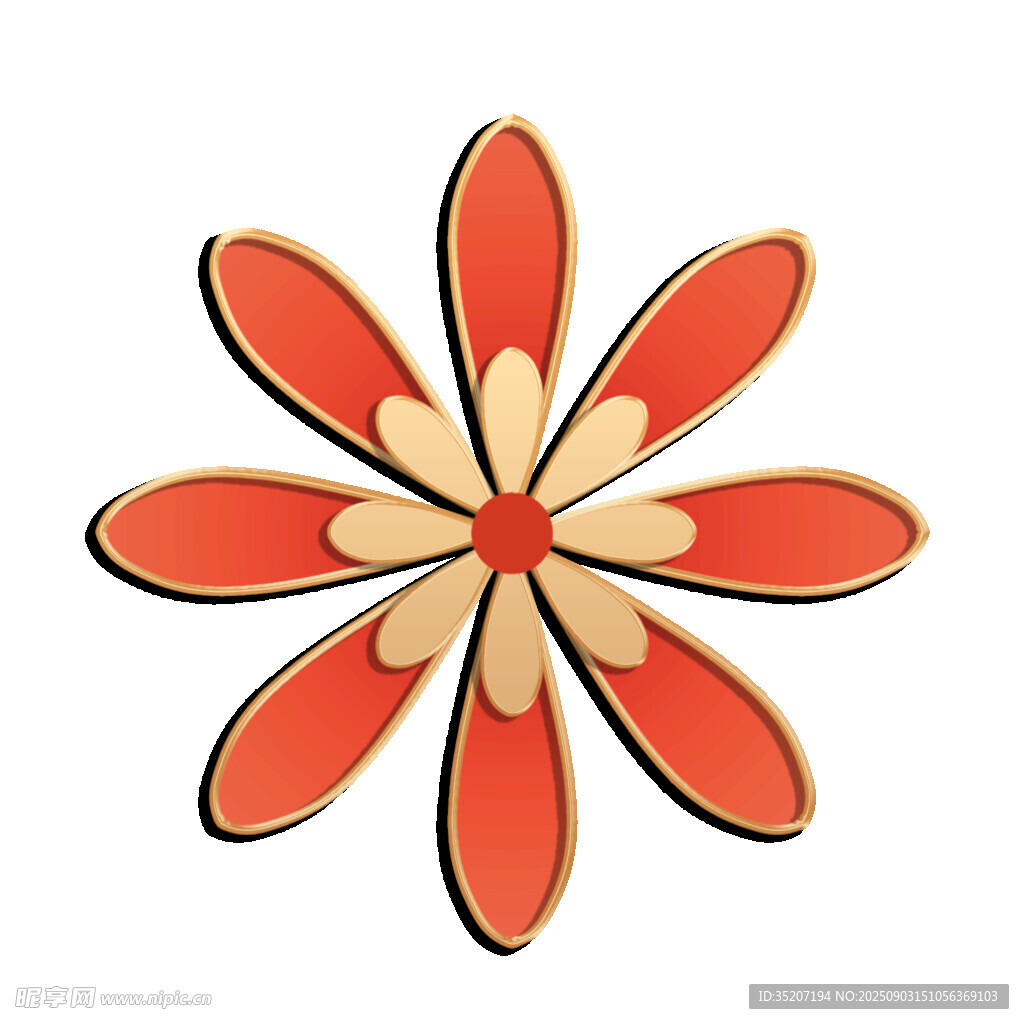 红色花朵装饰图案