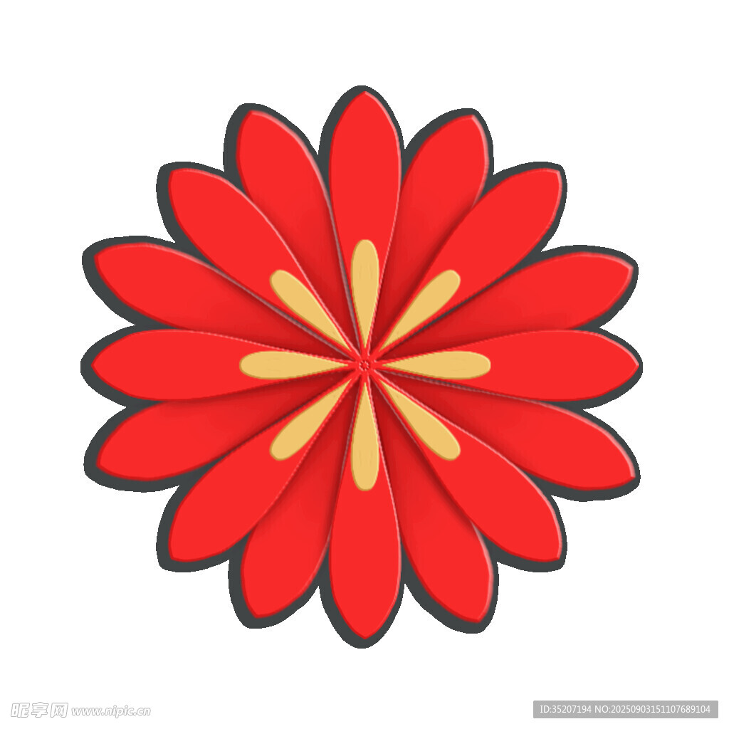红色花朵图案