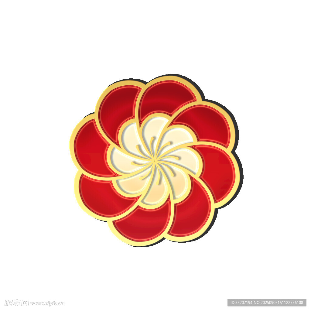 红色螺旋花纹装饰图案