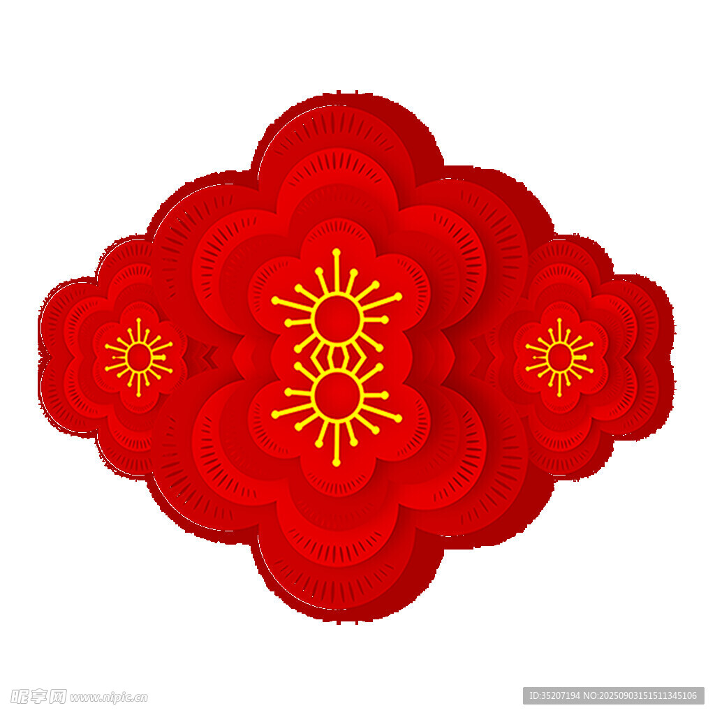 红色花朵装饰图案