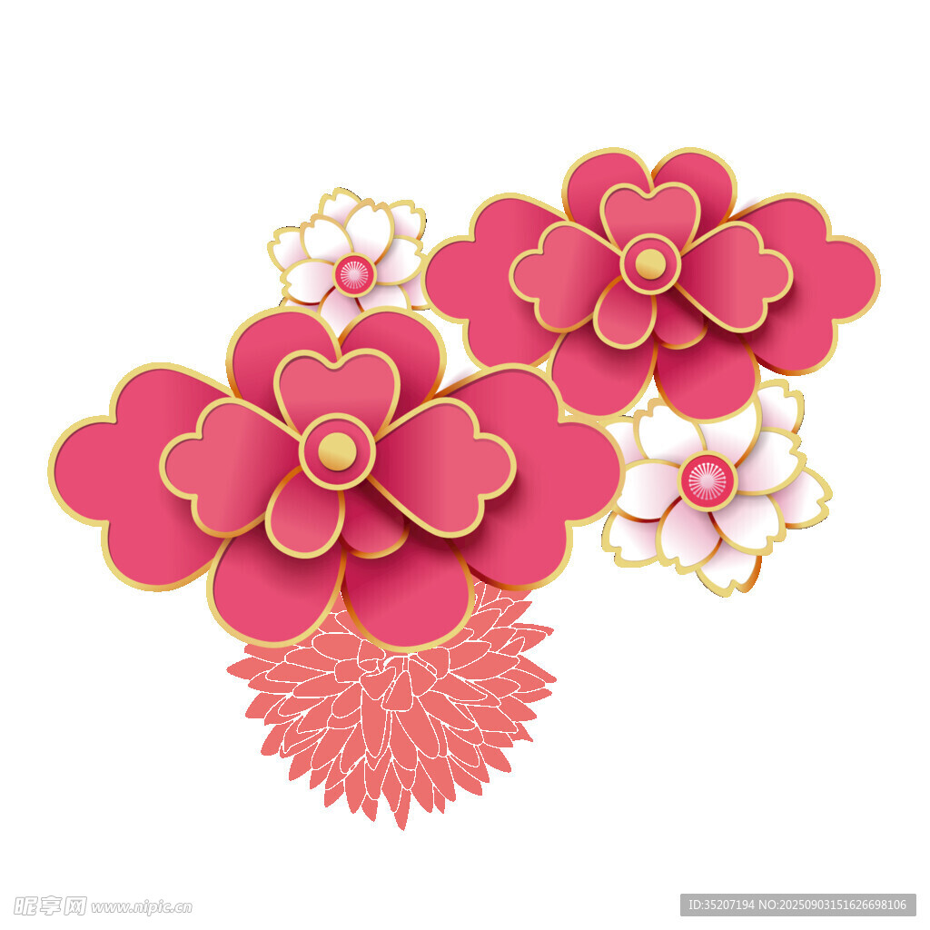 粉色花朵装饰图案