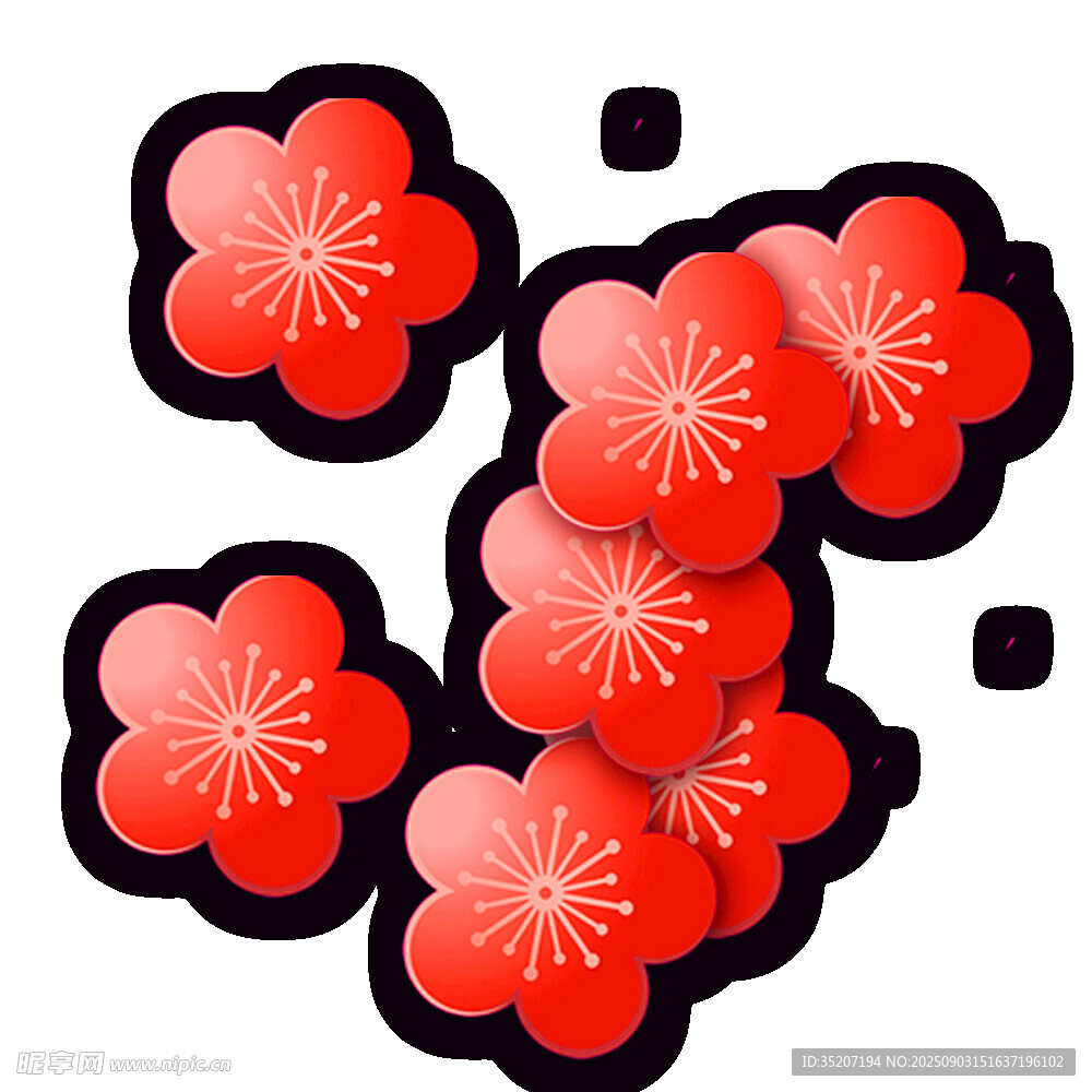 红色花朵图案