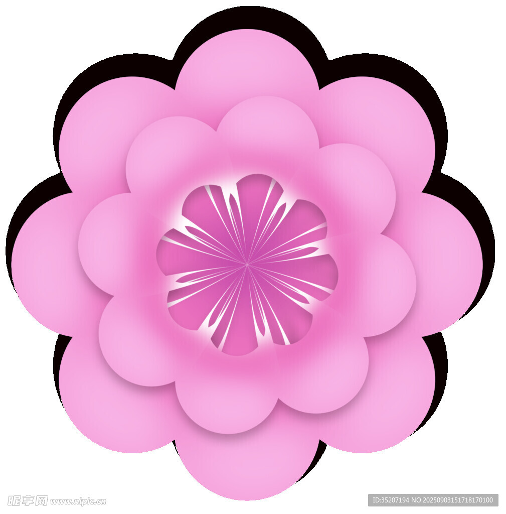 粉色立体花朵图案