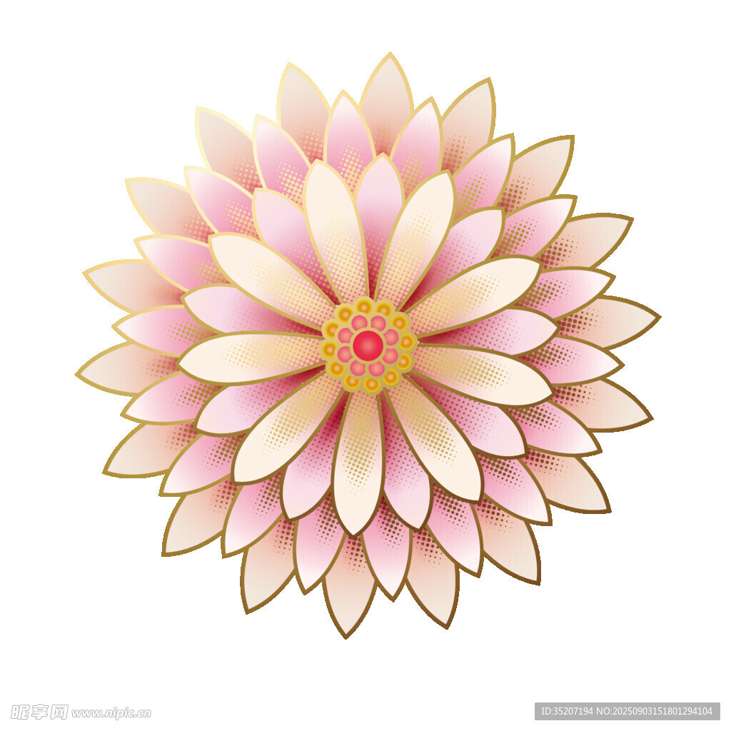 粉色渐变莲花图案