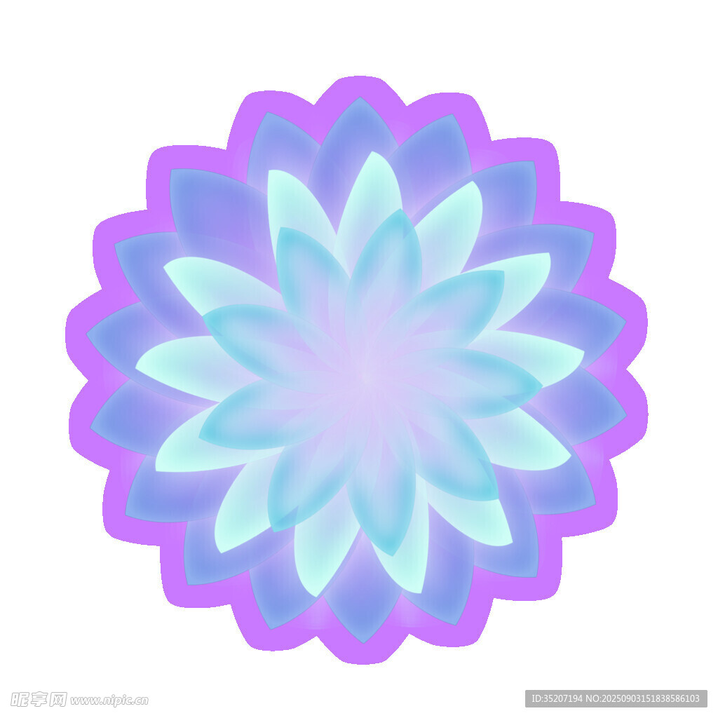 梦幻渐变花朵图案