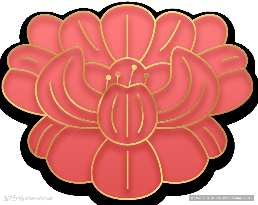 粉色立体花朵装饰图案