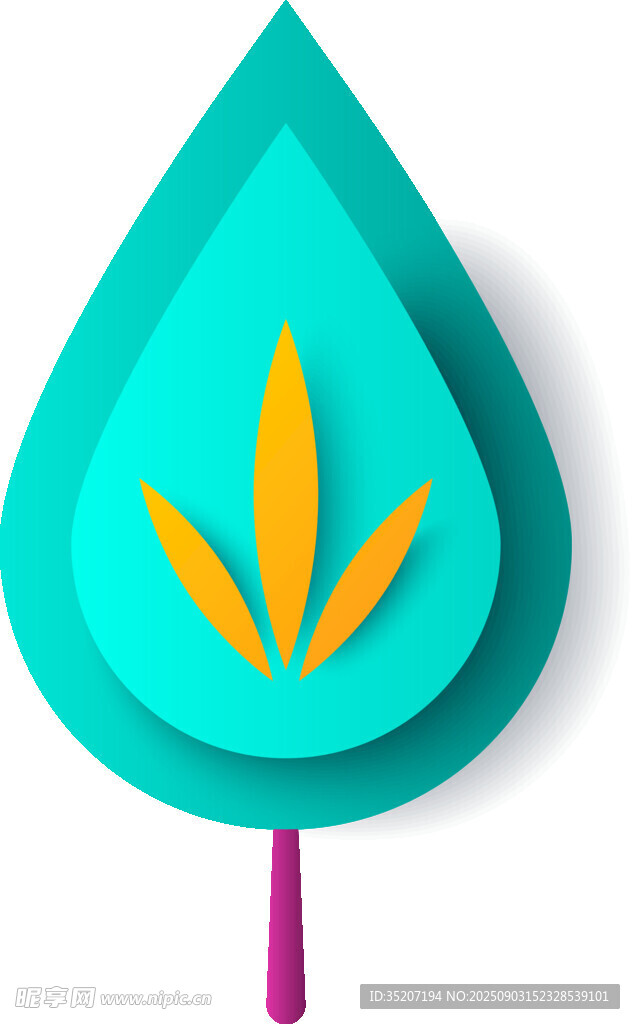 绿叶造型图标