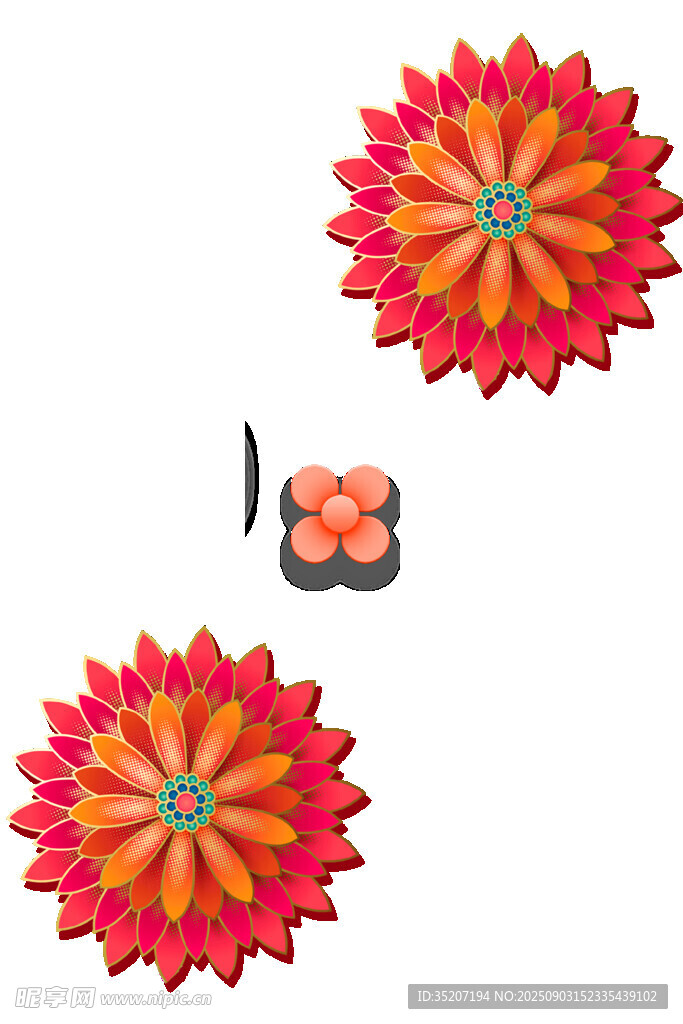 红色花朵形状装饰物件