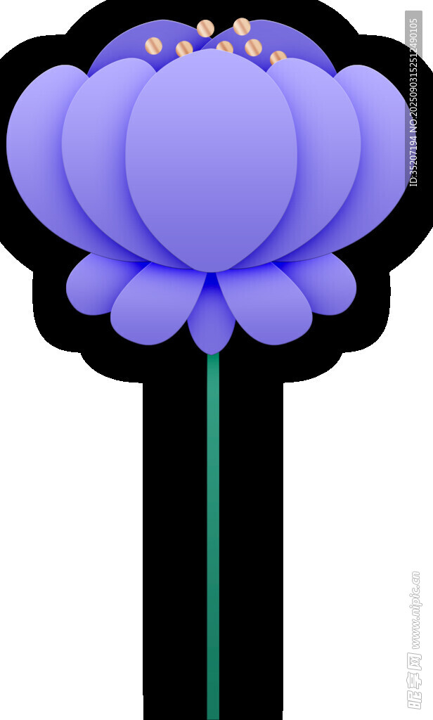 紫色莲花卡通装饰道具