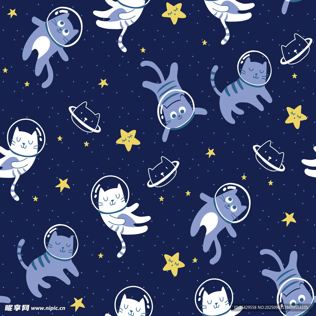 太空猫咪图案