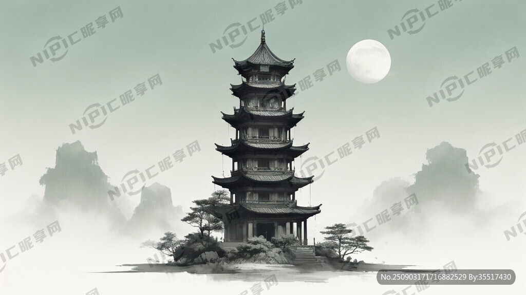 黑色的塔 黑色的亭子