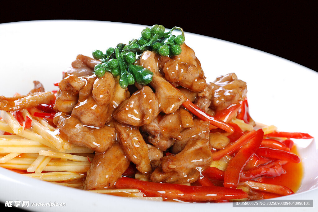 美味酱香肉丝摆盘精致