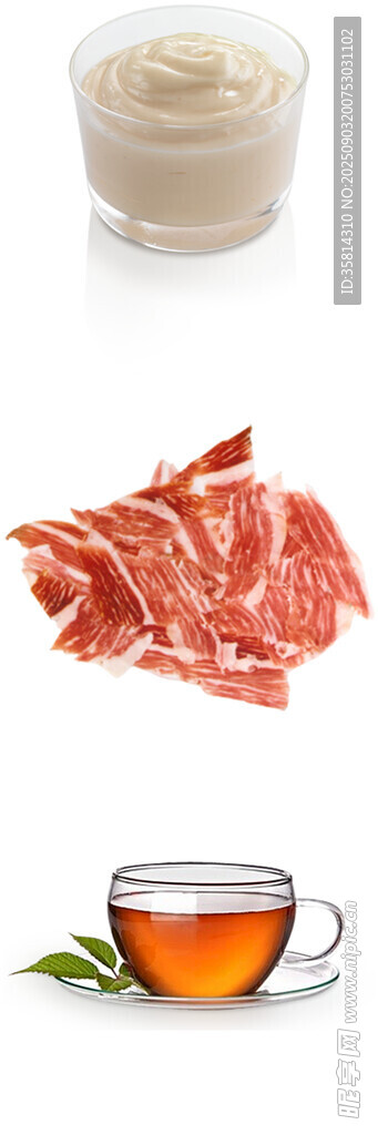 食材组合面肉与茶饮