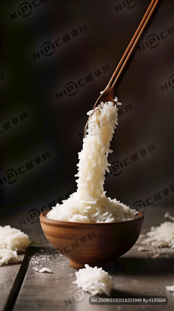一碗散发着香气和充满食欲的米饭