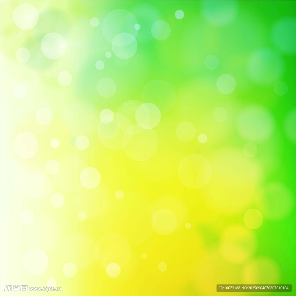 黄绿渐变梦幻光斑背景