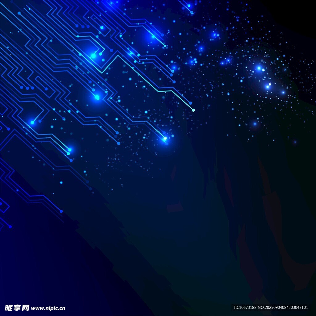 梦幻蓝色星空科技背景图