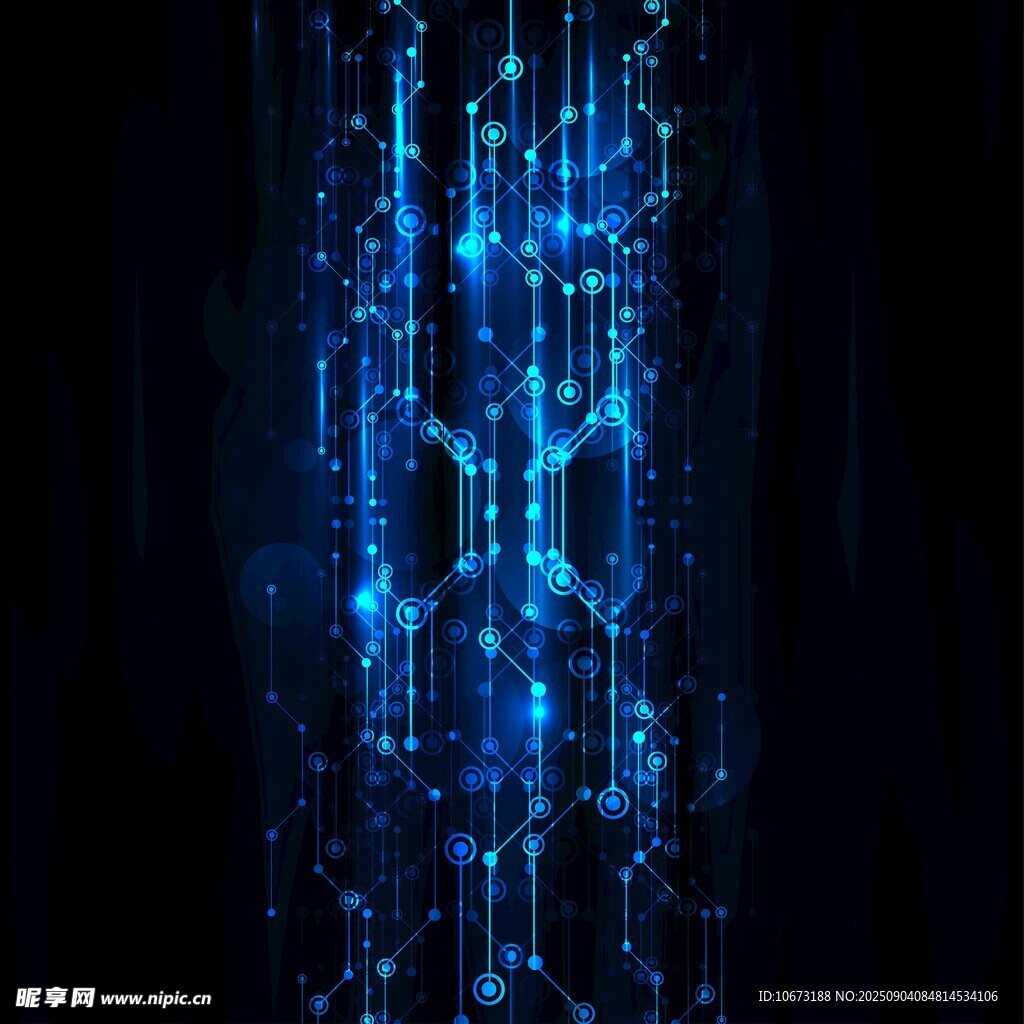 蓝色科技感粒子流动画面