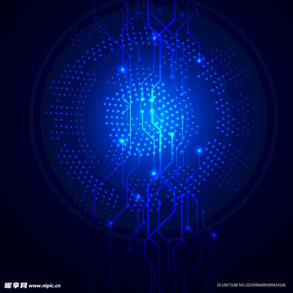 科技感蓝色数字虚拟界面