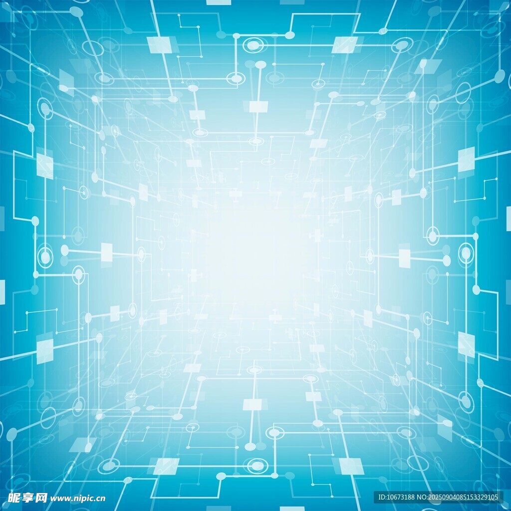 科技感蓝色电路背景图案