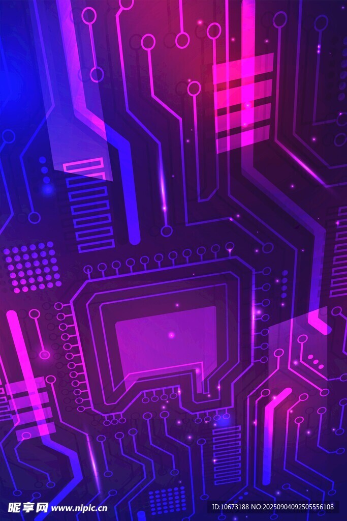 炫彩科技风电路板背景图