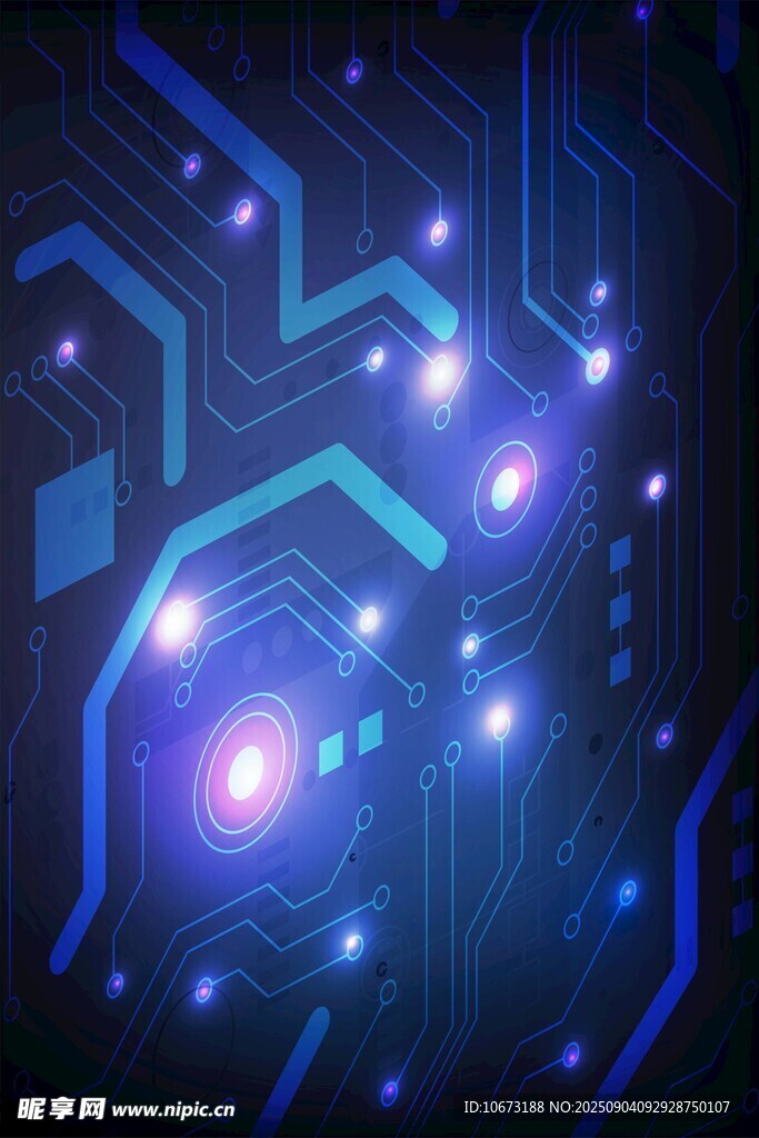 科技感电路板发光特效