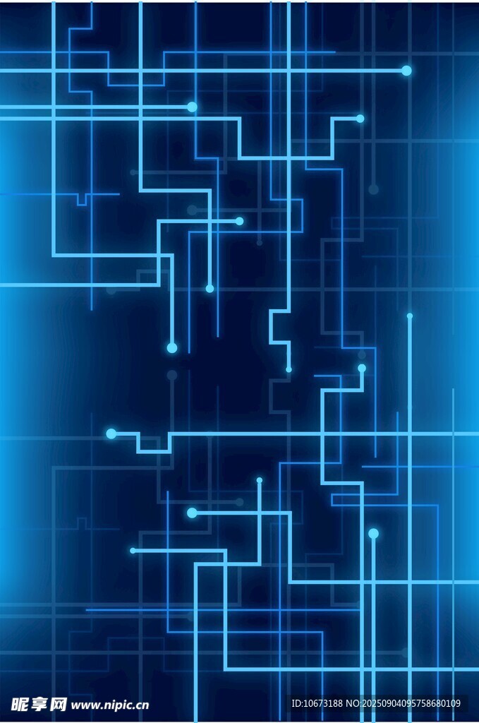 科技感蓝色电路背景图