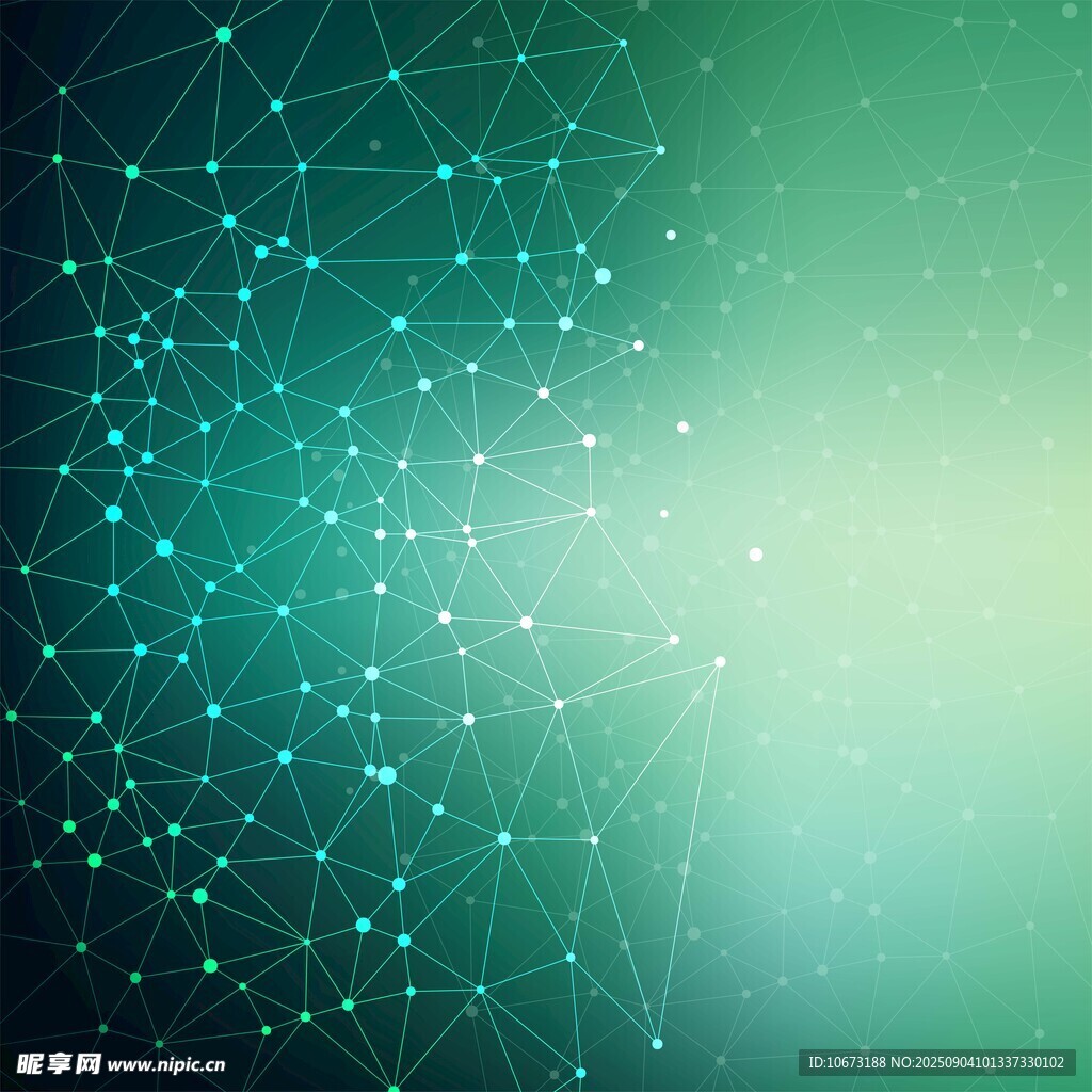 绿色科技感点线连接背景图