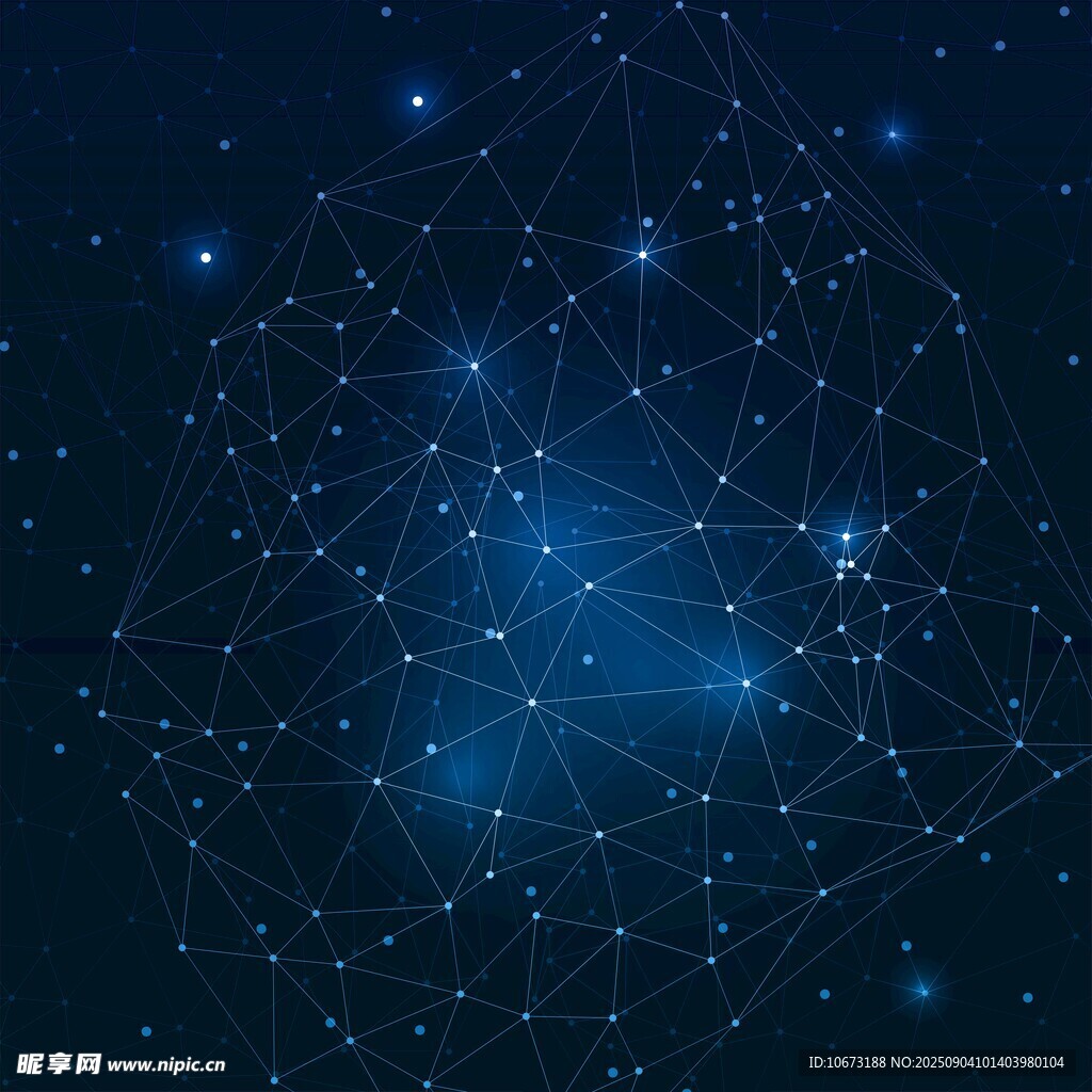 蓝色星空网络连接背景图