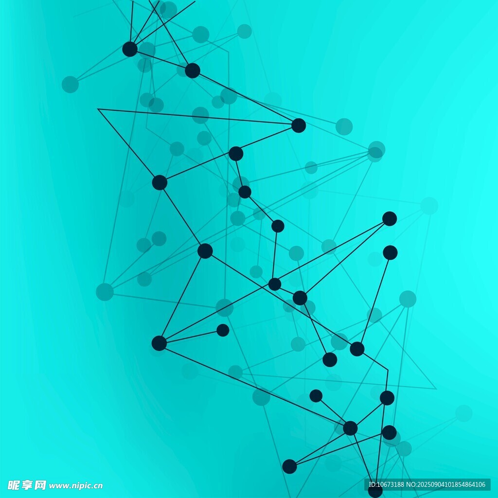 蓝调科技风分子结构图案