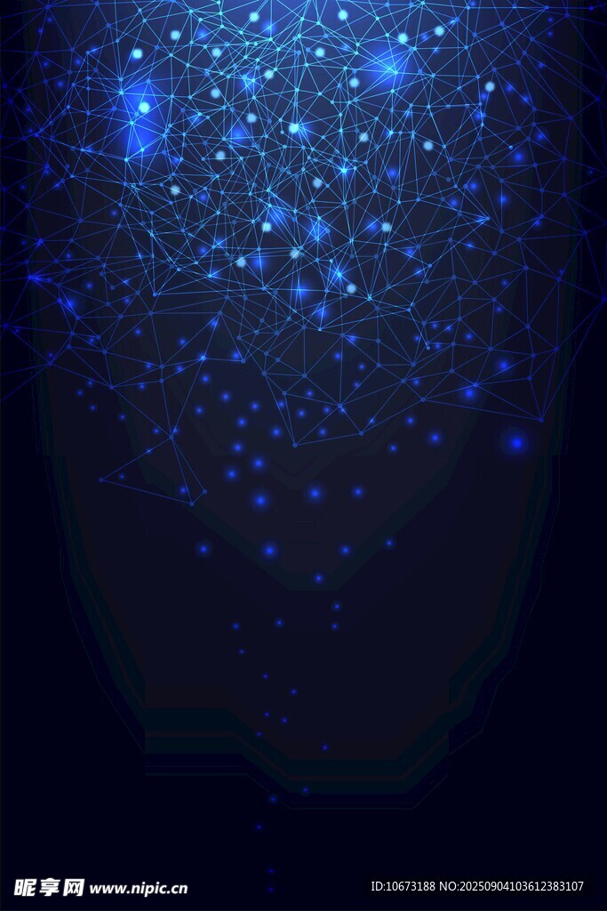 梦幻蓝色星空美甲图案
