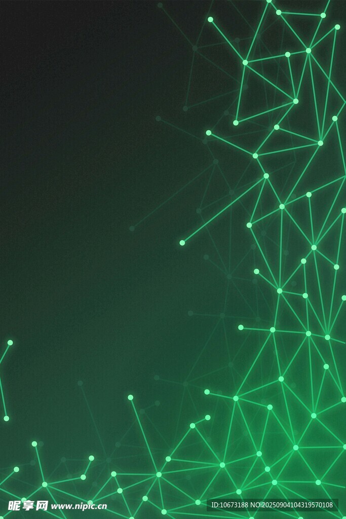绿色科技感网络线条背景图