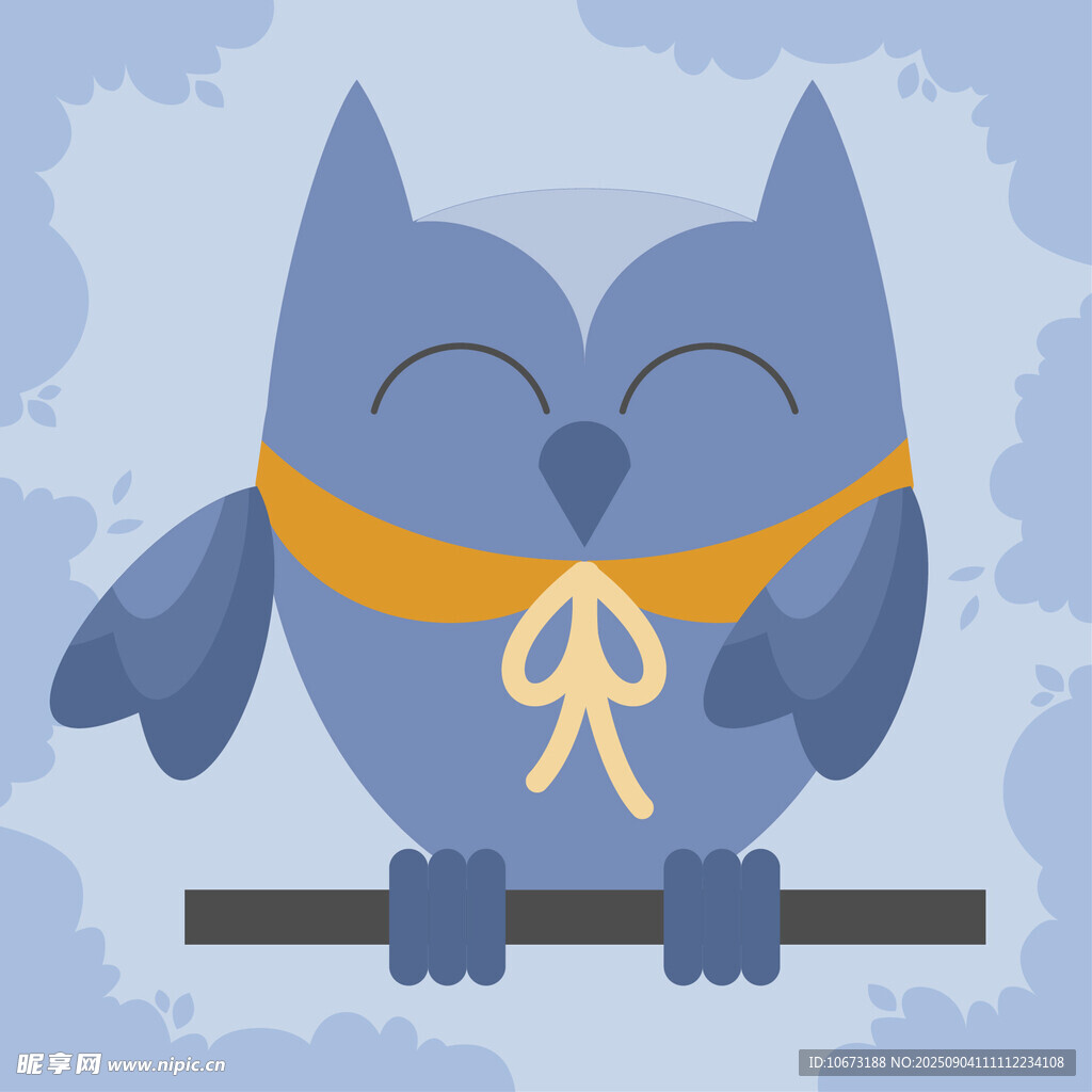 可爱蓝猫头鹰系黄领