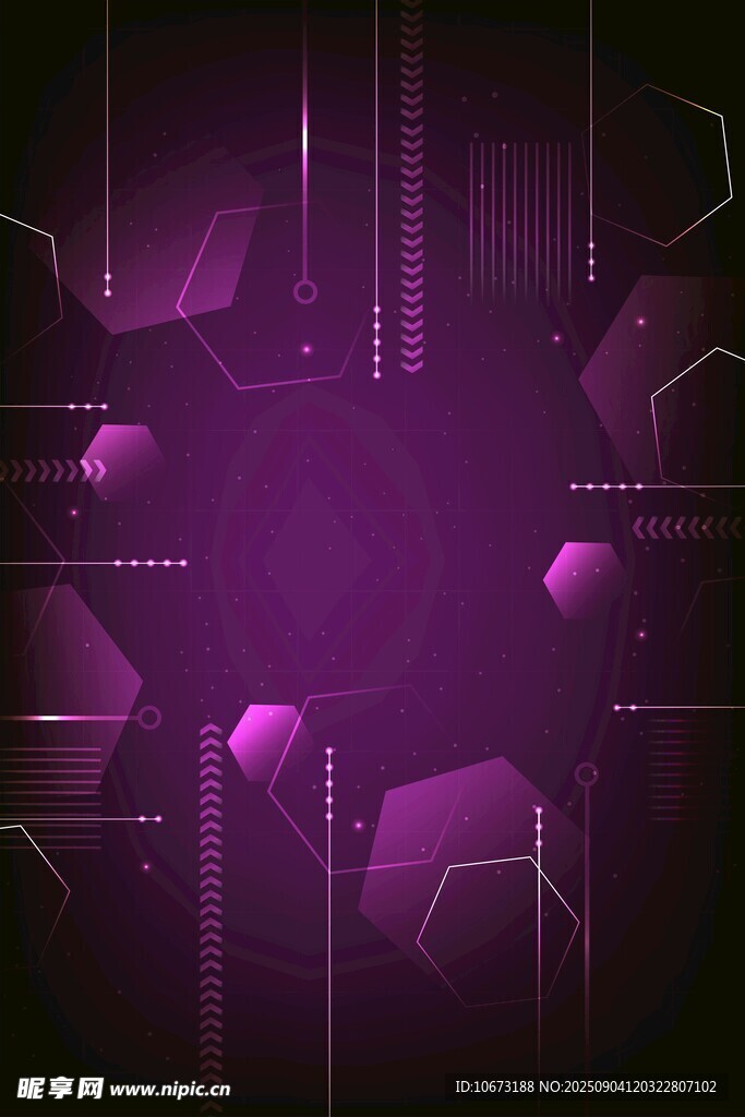 紫色科技风几何背景图案
