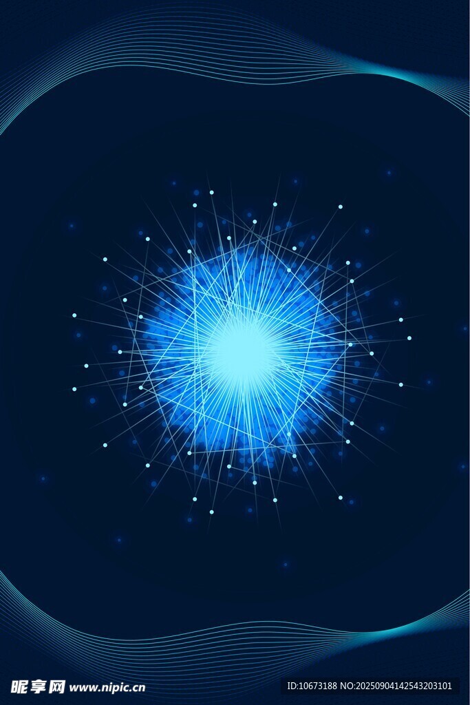 蓝色璀璨星爆背景图