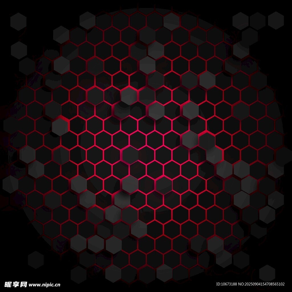 红色六边形抽象背景图案