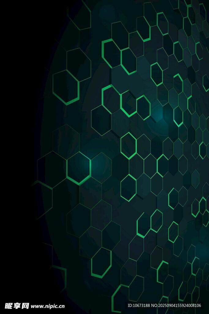 科技感六边形发光图案
