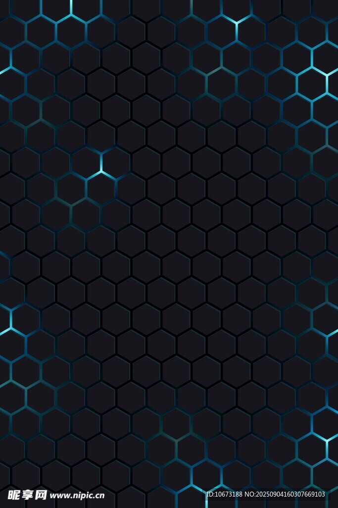 黑色蜂窝状科技感背景图