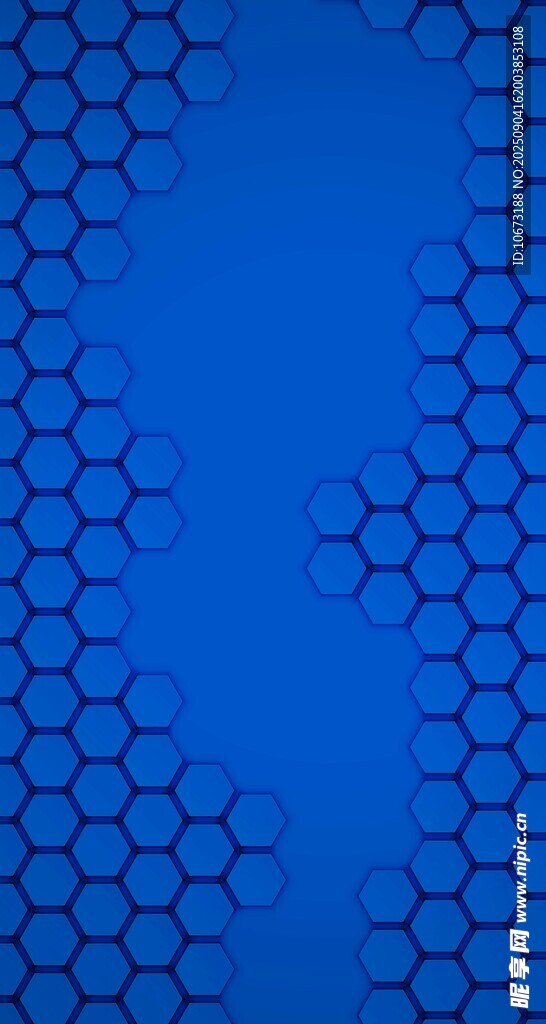 蓝色六边形几何图案背景