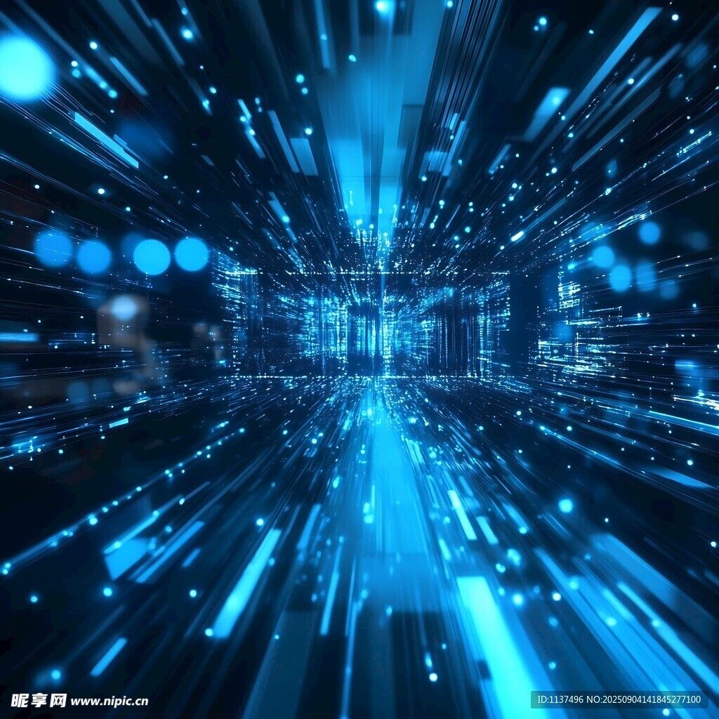 科技感蓝色未来数字空间