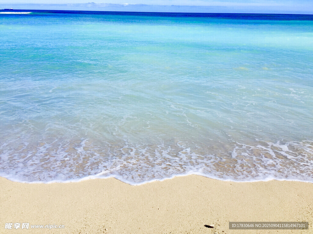 美丽海滨沙滩海浪景观