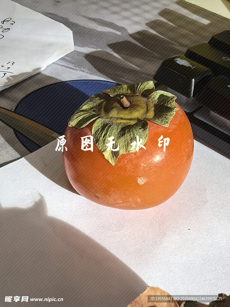 新鲜柿子特写