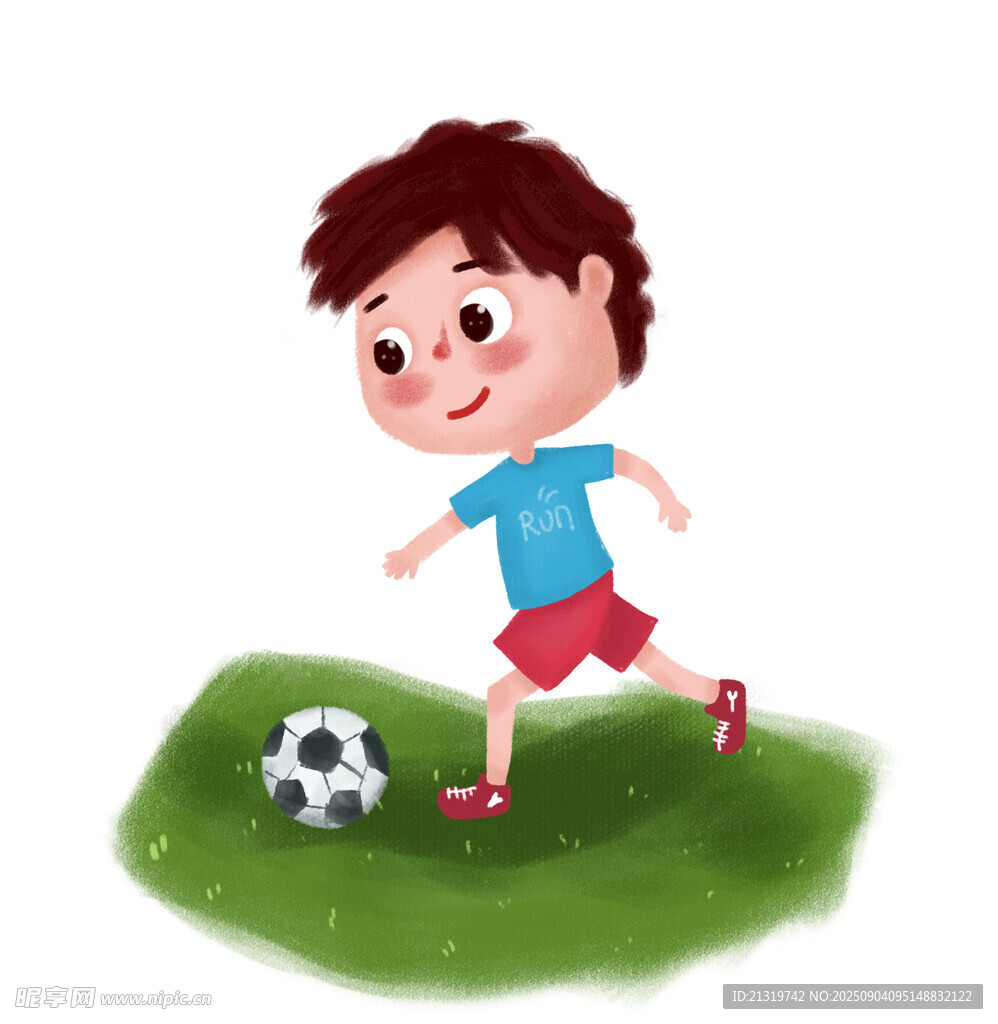 踢球插画