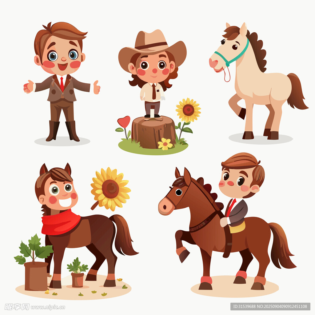 可爱卡通马人物动漫