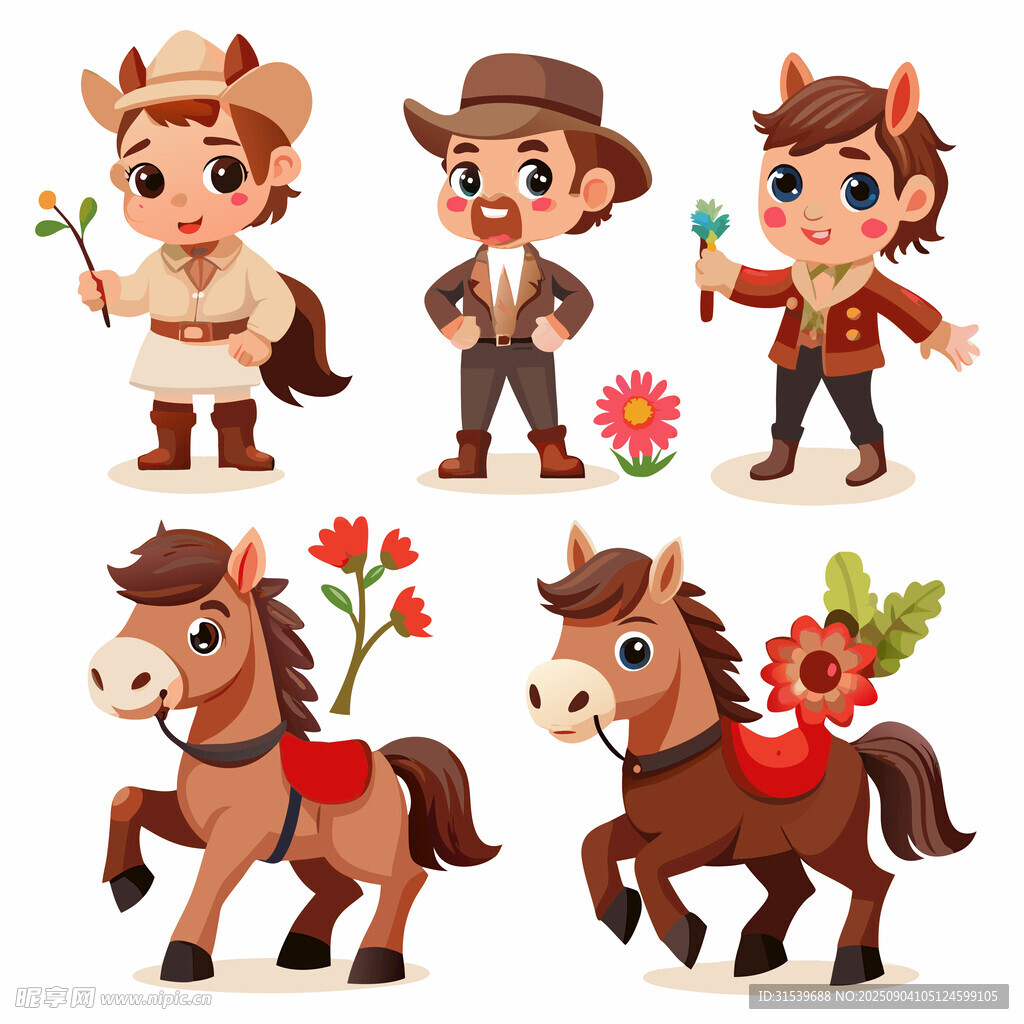 可爱卡通马人物动漫