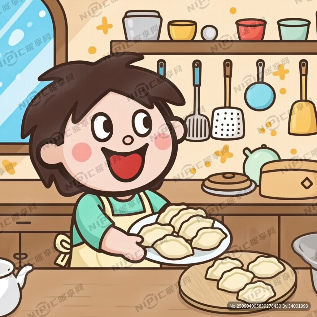 卡通人物 手工饺子 可爱