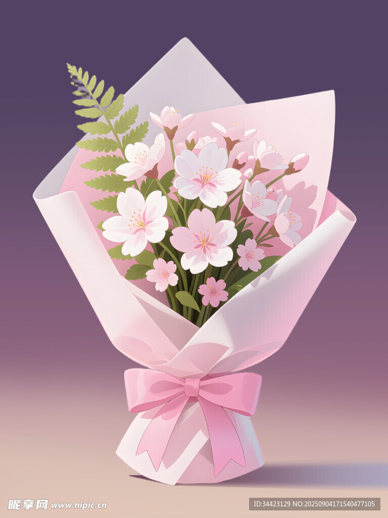 粉色樱花花束
