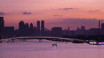 城市珠江河畔黄昏美景