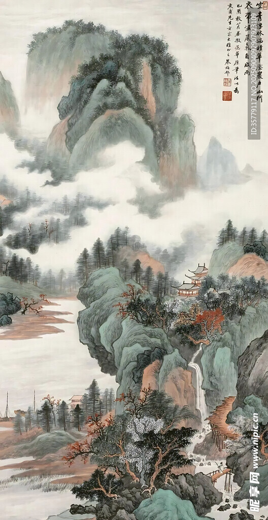 水墨山水国画