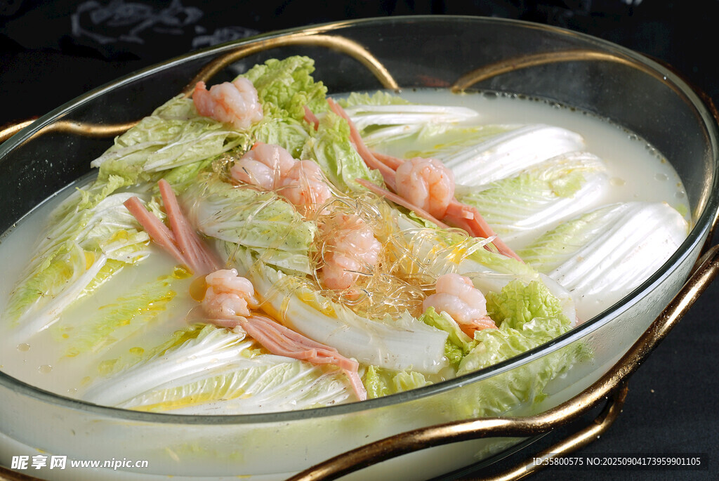 虾仁白菜摆盘精致